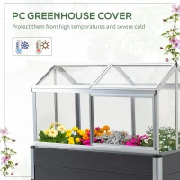 Outsunny Raised Garden Bed, Elevated Flower Planter Box with PC Cover for Outdoor(m-5)
