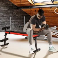 HOMCOM Multifunctional Sit Up Bench Adjustable Leg Placements Exercise Foldable Exercise Machine for Home, Office and Gym(m-2)