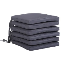 Outsunny Set of 6 Pcs Chair Cushion, 42Lx42Wx5T cm-Grey(m-2)