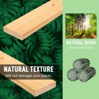 Outsunny Large Fir Wood Raised Plant Stand Oak Tone(m-8)