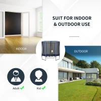 HOMCOM 244cm Trampoline for Kids and Adult with Safety Enclosure Net Spring Pad Waterproof Jump Mat for Outdoor Indoor Use(m-7)