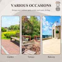 Outsunny Wooden Wishing Well Planter Outdoor Flower Pot Backyard Garden Decor w/ Bucket(m-6)