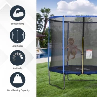 HOMCOM 244cm Trampoline for Kids and Adult with Safety Enclosure Net Spring Pad Waterproof Jump Mat for Outdoor Indoor Use(m-10)
