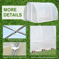 Outsunny Walk-in Polytunnel Greenhouse Garden Planting Shed Clear PE Cover 25mm Diameter Galvanised Steel Frame, 3L x 3W x 2Hm(m-6)