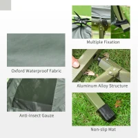 Outsunny 1 person Foldable Camping Tent w/Sleeping Bag Air Mattress Outdoor Hiking Picnic Bed cot w/Foot Pump(m-7)