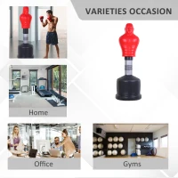 HOMCOM Freestanding Boxing Punching Bag Heavy Boxing Bag Men Stand Kick Boxing Bag Kick Punch Bag Silicone Red(m-9)