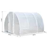 Outsunny Walk-in Polytunnel Greenhouse Garden Planting Shed Clear PE Cover 25mm Diameter Galvanised Steel Frame, 3L x 3W x 2Hm(m-3)