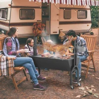 Outsunny Outdoor Electric Charcoal BBQ Rotisserie Grill 50kg Lamb Hog Spit Roaster(m-11)