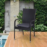 Outsunny Set of 6 Pcs Chair Cushion, 42Lx42Wx5T cm-Grey(m-1)