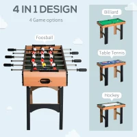 HOMCOM 4-In-1 Multi Game Table, kids games table 87x43x73 cm-Multi Colour(m-7)