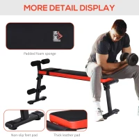 HOMCOM Multifunctional Sit Up Bench Adjustable Leg Placements Exercise Foldable Exercise Machine for Home, Office and Gym(m-7)