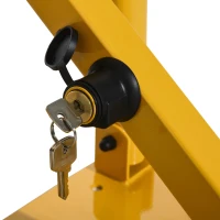 DURHAND Lockable Folding Parking Barrier w/ Red Reflective Sticker 3 Keys Car Parking Space Post Lock Manual Parking Blocker Steel(m-8)