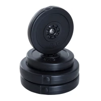 Disques de poids - lot de 4 disques d'haltère - poids total 30 Kg - HDPE noir(m-12)
