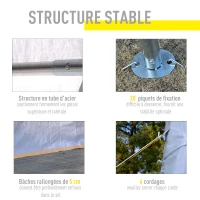 Tente barnum tonnelle de réception 6L x 4l x 2,8H m blanc(m-6)