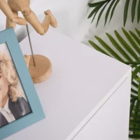 HOMCOM Wooden Shoe Rack Modern Storage Cabinet Cupboard with 4 Doors Hallway Furniture (Black)(m-8)