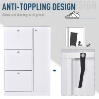 HOMCOM Wooden Shoe Rack Modern Storage Cabinet Cupboard with 4 Doors Hallway Furniture (Black)(m-6)