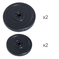 Disques de poids - lot de 4 disques d'haltère - poids total 30 Kg - HDPE noir(m-7)