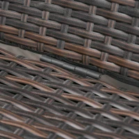 Outsunny 2 Seater Rattan Sun Lounger Set, Steel Frame-Brown/Cream White(m-8)