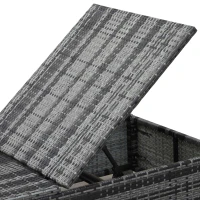 Outsunny Rattan Outdoor Garden Reclining Sun Lounger Grey(m-8)