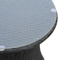 Outsunny 3-Piece Outdoor Rattan Bistro Set, Patio Wicker Balcony Furniture, Assembled Conservatory Vase Chair Stackable Furniture Set with Cushions, Black(m-8)