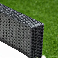 Outsunny 4-Seater Rattan Sofa Set Garden Rattan Furniture Wicker Steel Chair Seat Furniture Patio Rattan Garden Sofa Black(m-11)