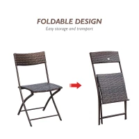 Outsunny 2 Seater Wicker Rattan Bistro Set-Brown(m-5)