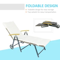 Outsunny Outdoor Rattan Wicker Sun Lounger Adjustable Backrest Foldable Chaise Lounge Relaxer Patio, Deck, Poolside(m-6)