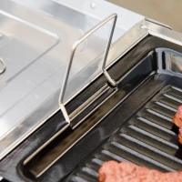 Outsunny Barbecue a Carvão de Aço Inoxidável Portátil com Altura Ajustável 2 Prateleiras 120x31x60-70cm Prata(m-8)