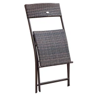 Outsunny 2 Seater Wicker Rattan Bistro Set-Brown(m-8)