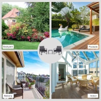 Outsunny 2 Seater Rattan Patio Set W/ Cushions-Grey/Black(m-7)