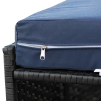 Outsunny 5 Piece Rattan Garden Furniture Set with Cushions, Aluminium Frame Garden Wicker Sofa Sets with Chairs, Storage Function Stools, and Side Table, Brown(m-8)