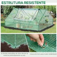 Outsunny Estufa para Terraço Jardim 180x140x80cm Estufa de Aço e Plástico com Porta e Janelas Enroláveis para Cultivo de Plantas Verduras Flores Verde(m-5)