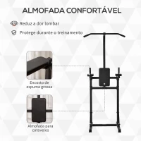HOMCOM Estação de Musculação Torre Multifuncional com Barra de Flexões Estrutura de Aço para Treinar em Academia Casa Carga Máxima 120kg 110x97x227cm Preto(m-5)