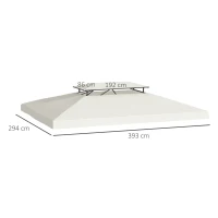 Outsunny Toldo de Substituição 4x3m para Pérgola de Jardim Cobertura de Substituição para Pérgola de 2 Níveis Respirável com 8 Orifícios de Drenagem para Pátio Exterior Bege(m-3)