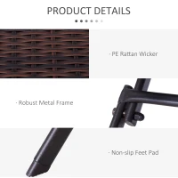 Outsunny 2-Seater Rattan Bistro Set: 1 x table, 2 x chairs-Brown(m-4)