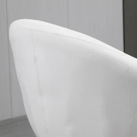 HOMCOM Modern Leisure Chair Round Tufted Accent Chair Vanity Stool Height Adjustable Counter Chair with Swivel Seat for Pub, Living Room, White(m-8)