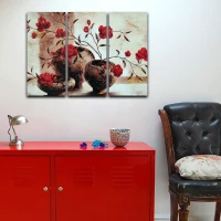 Homemania Quadro Da Parete 3 Pannelli Dipinto W69xD2xH50 cm(m-1)