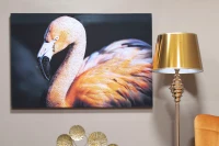 Stampa Su Tela Con Applicazioni -B- Flamingo Cm  120X3.8X80(m-11)