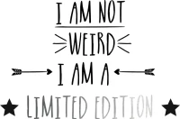 Homemania Sticker Weird Frasi Vinile Argento, Nero W58xD0,1xH38 cm(m-1)