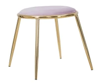 Sgabello Glam Emily Rosa Cm Ø 45X45 (Misura Gambe Cm 45)(m-4)