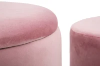 Puff Contenitore Lines Coppia Rosa Cm Ø 35X42-30X32(m-9)