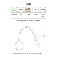 Homemania Lampada A Parete Fix Nero W25xD9xH15 cm(m-2)