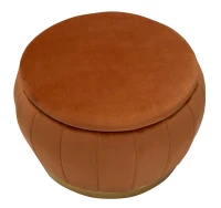 Puff Contenitore Paris Ruggine/Gold Cm Ø72X43(m-3)