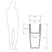 Farmet New Hydra Vaso Tondo Cm 85 Bianco ø 39 h 85(m-3)