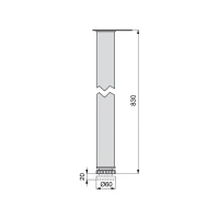 Emuca Kit di 4 gambe per tavolo regolabili D. 60 x 830 mm in acciaio verniciato grigio metallizzato(m-2)