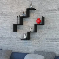 Homemania Set 2 Mensole Iris W71,4xD19,5xH71,4 cm Nero(m-1)