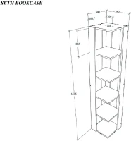 Homemania Libreria Seth Bianco W34xD34xH161 cm(m-2)