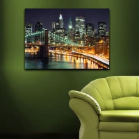 Homemania Quadro Da Parete City by Night Multicolore W70xD2xH45 cm(m-1)