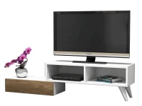 Homemania Mobile TV Active W140xD29,7xH35 cm Bianco, Noce(m-1)