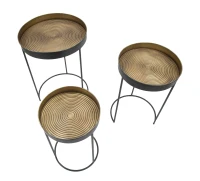 Tavolinetti Alti Bascket Botis Set 3 Pz Cm Ø 42.5X60-35.5X54-30.5X49(m-5)